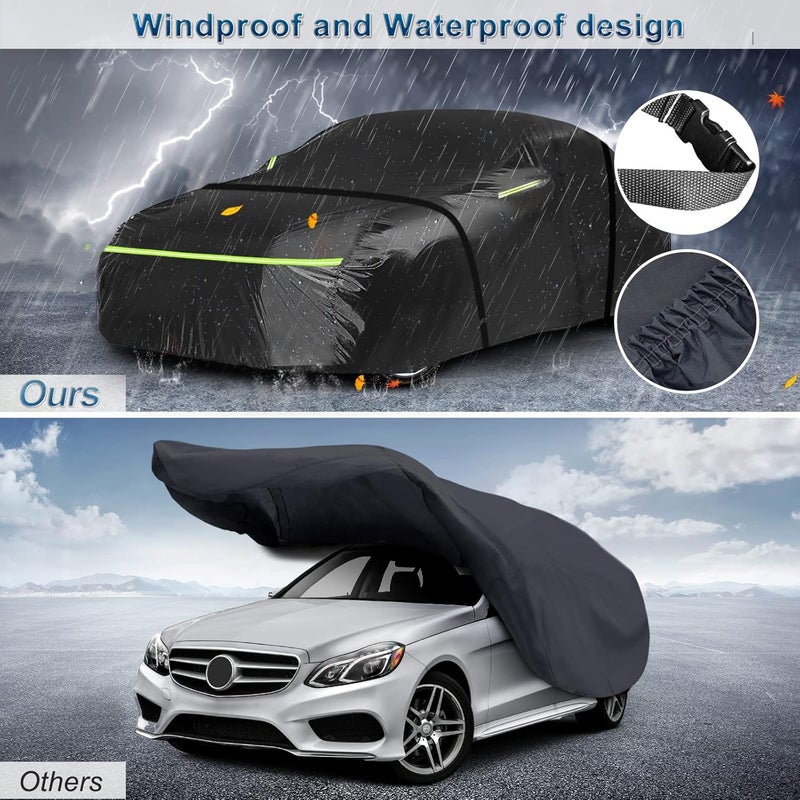 BIGACOVER for Mercedes Benz E Car Cover Waterproof All Weather Heavy Duty Protection Outdoor Full Car Covers Windproof with Driver Side Zipper Compatible for Mercedes Benz E-Class 2006-2025 Sedan - Image 4